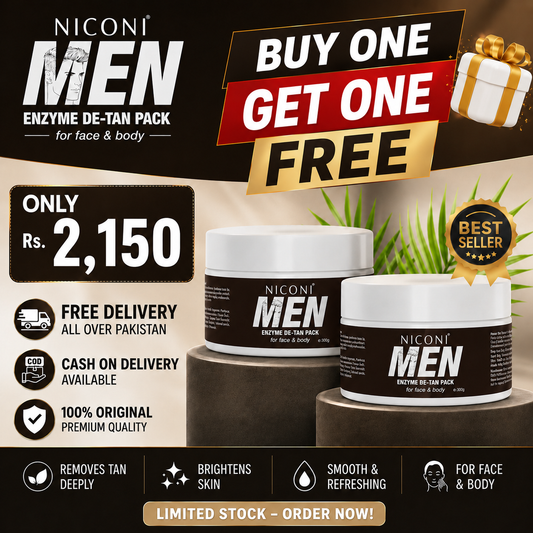 Buy one Get one Free | Niconi Men Enzyme De-Tan Pack For Face & Body (300g)