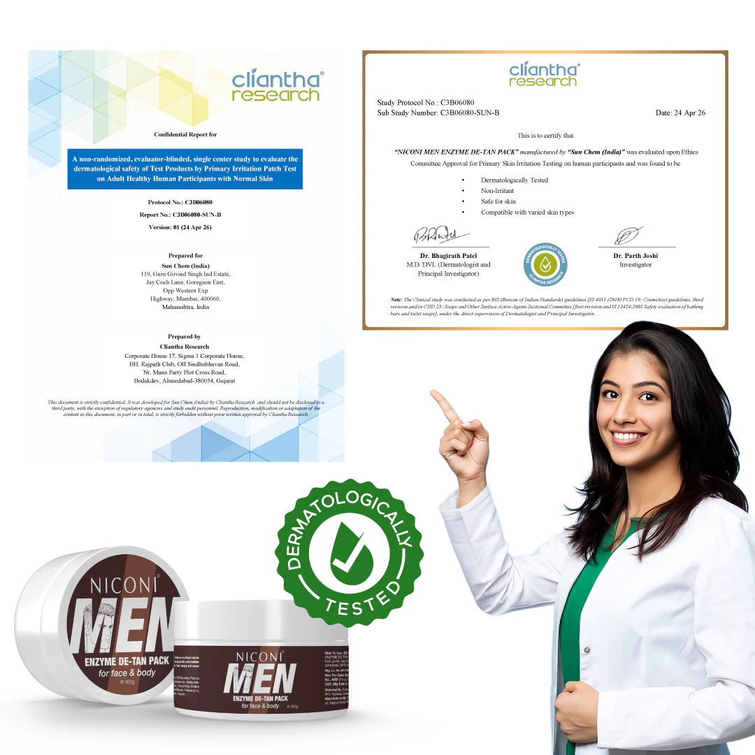 Buy one Get one Free | Niconi Men Enzyme De-Tan Pack For Face & Body (300g)